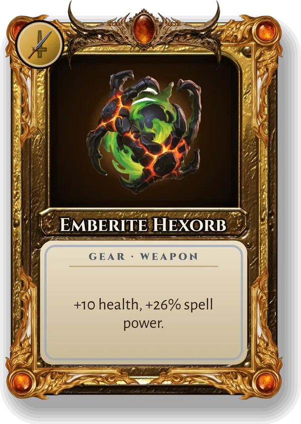 Emberite Hexorb: +10 health, +26% spell power.
