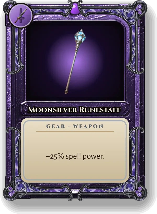 Moonsilver Runestaff: +25% spell power.