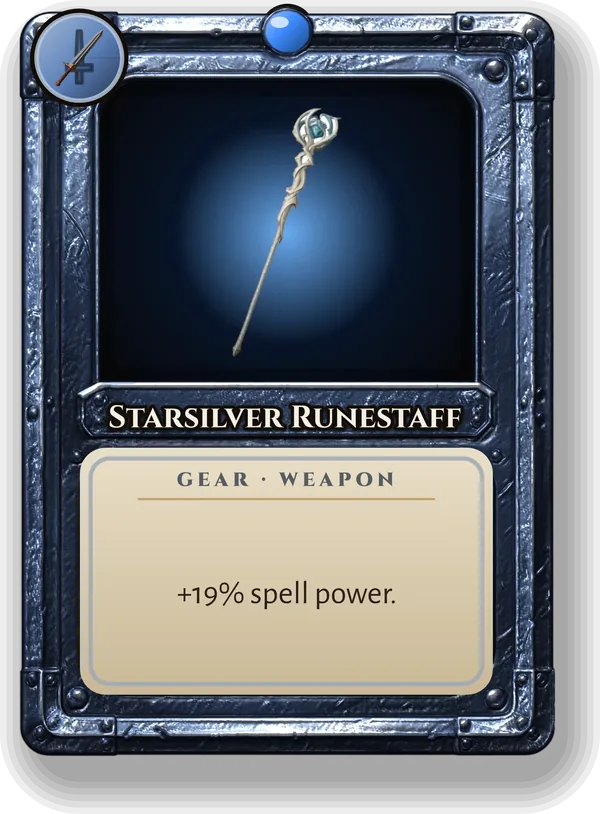 Starsilver Runestaff: +19% spell power.